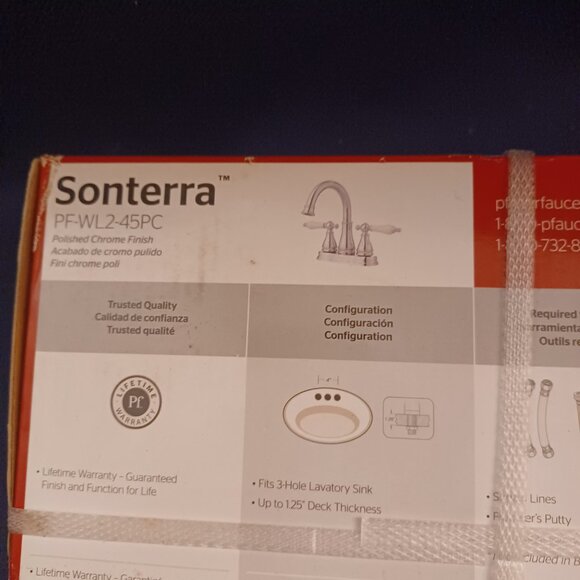 Pfister Sonterra Polished chrome 2-handle 4-in Bathroom Sink Faucet w/ Drain NEW - Picture 5 of 5